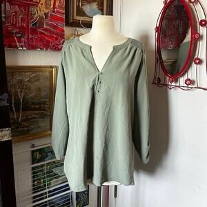 fred david green blouse shirt